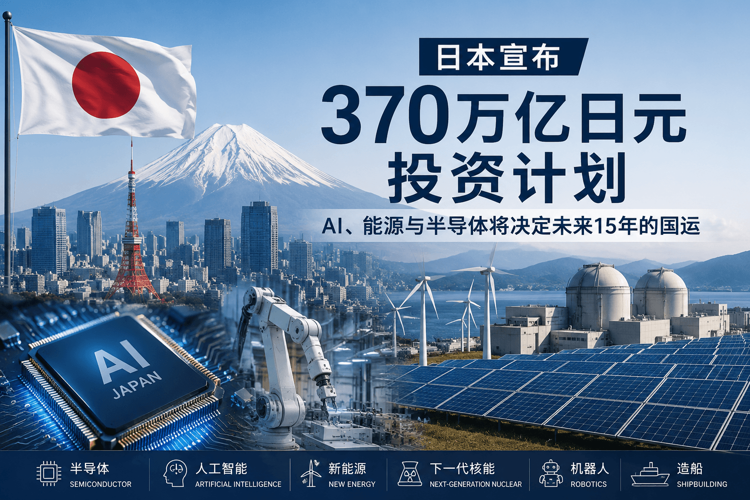 日本宣布370万亿日元投资计划:AI、能源与半导体将决定未来15年的国运